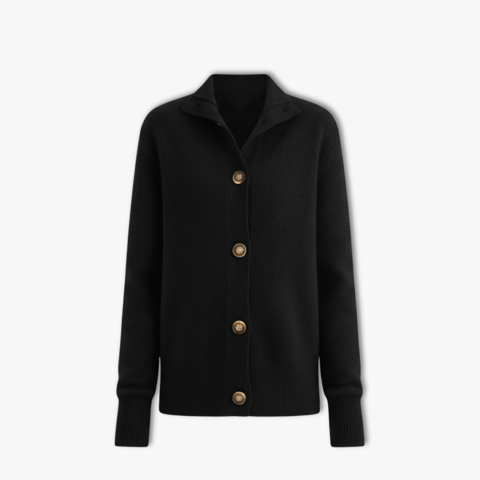 Stand Collar Knitted Cardigan Women Loose Short Jacket