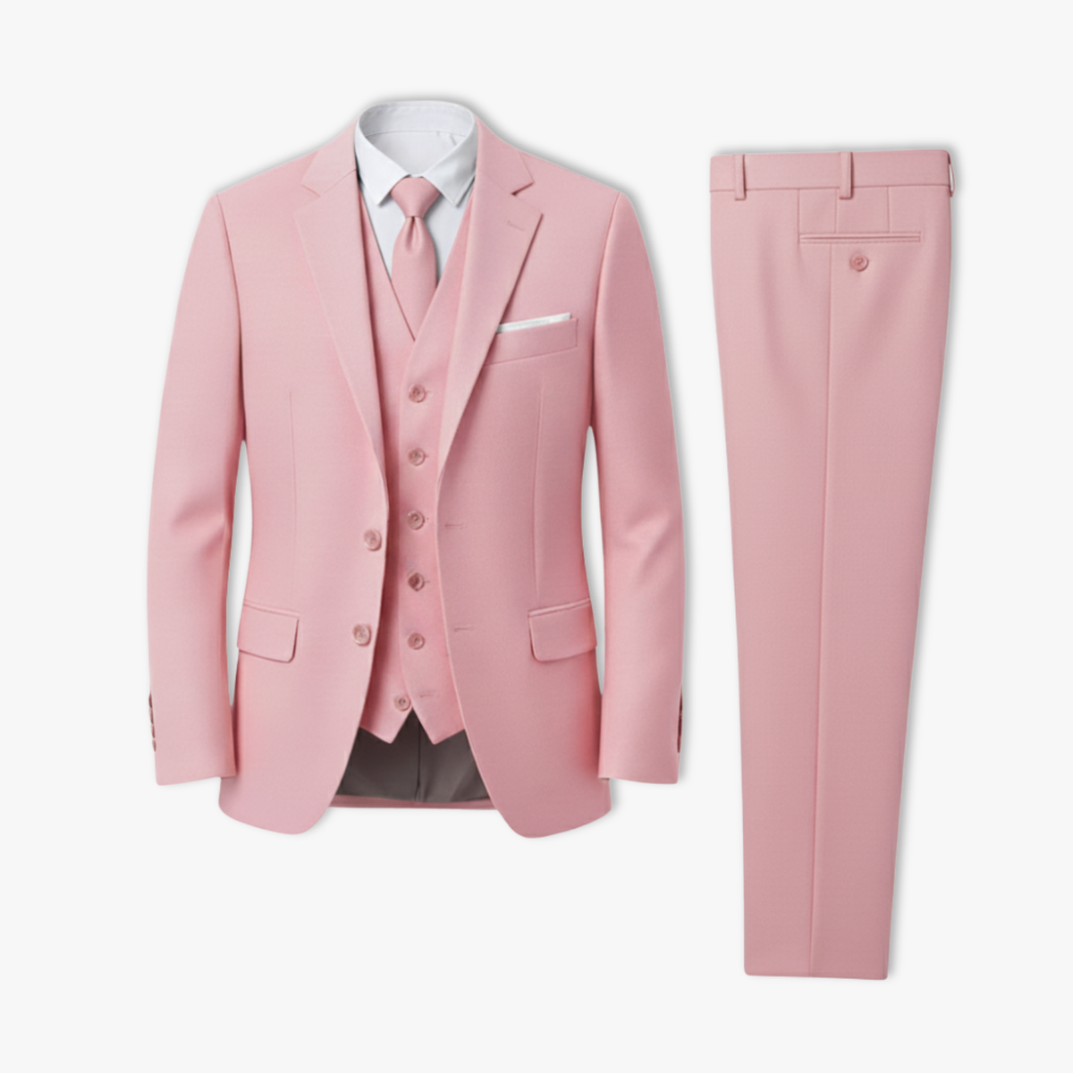 Classic Wedding Tuxedos Solid 3 Pieces Suits Slim Fit Groomsmen