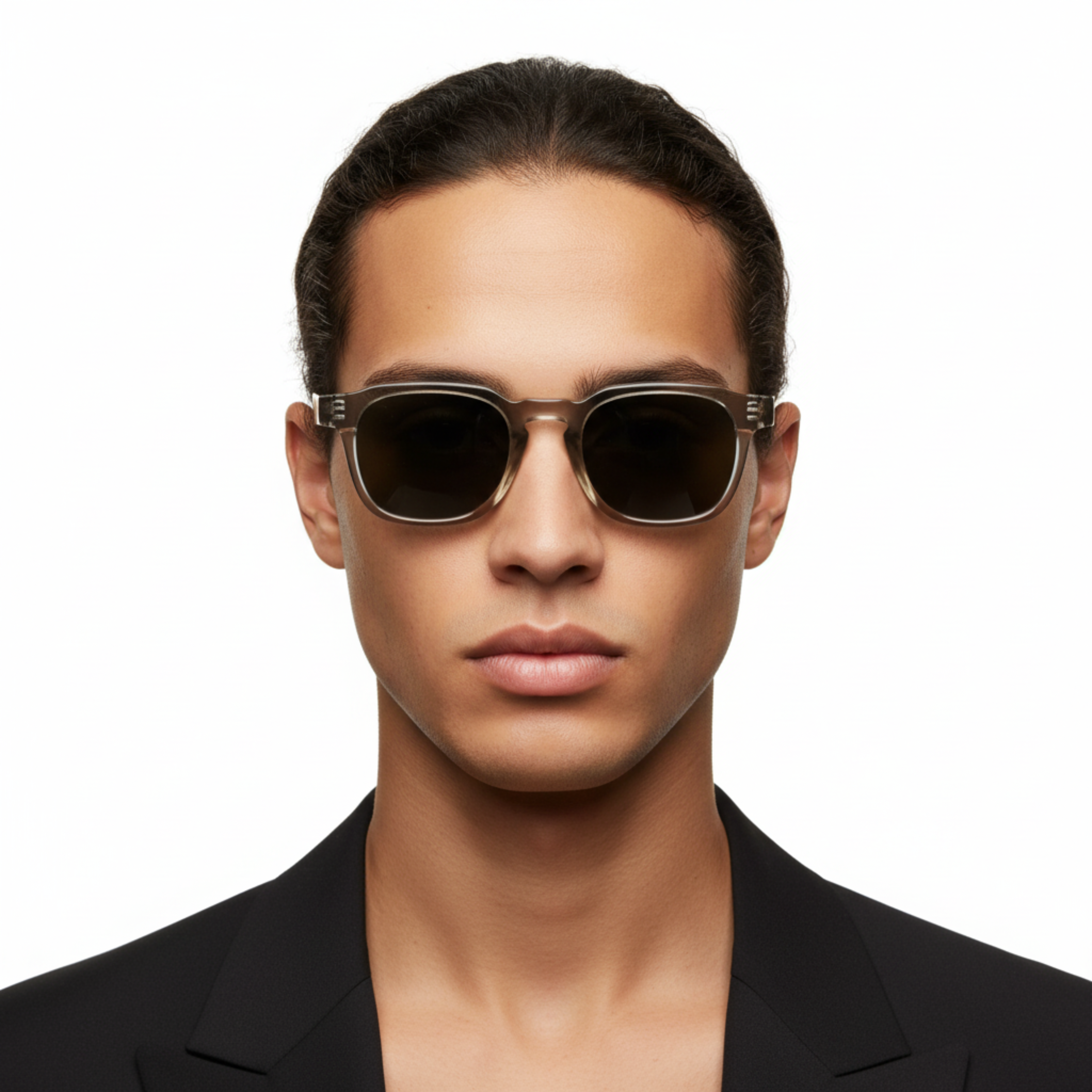 Polarized Square Sunglasses CP Frame Metal Core Rivet Detail Unisex UV400 Protection