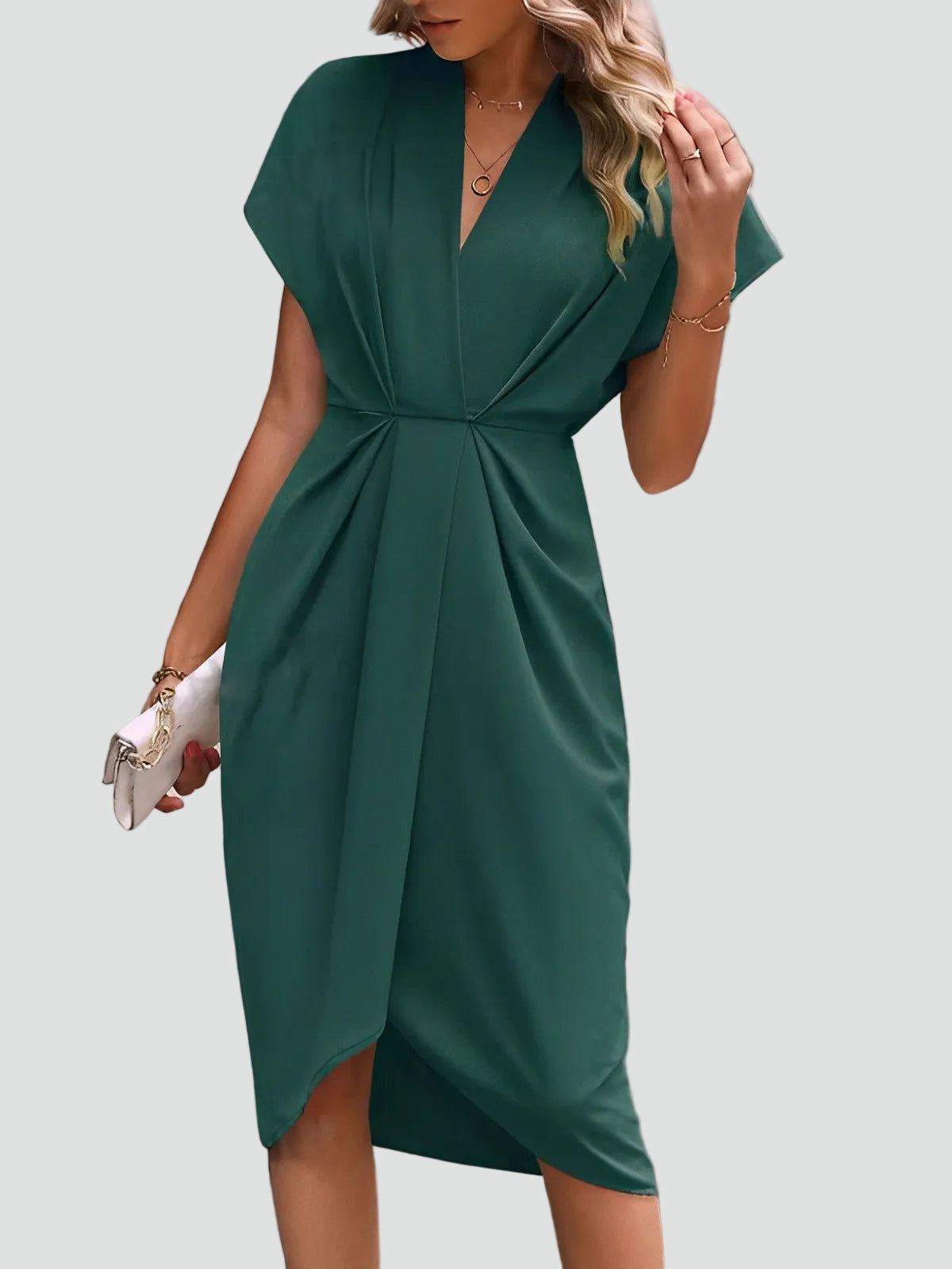 Wrap Front Midi Cocktail Dress