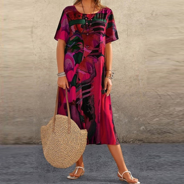 Printed Midi Shirt Dress