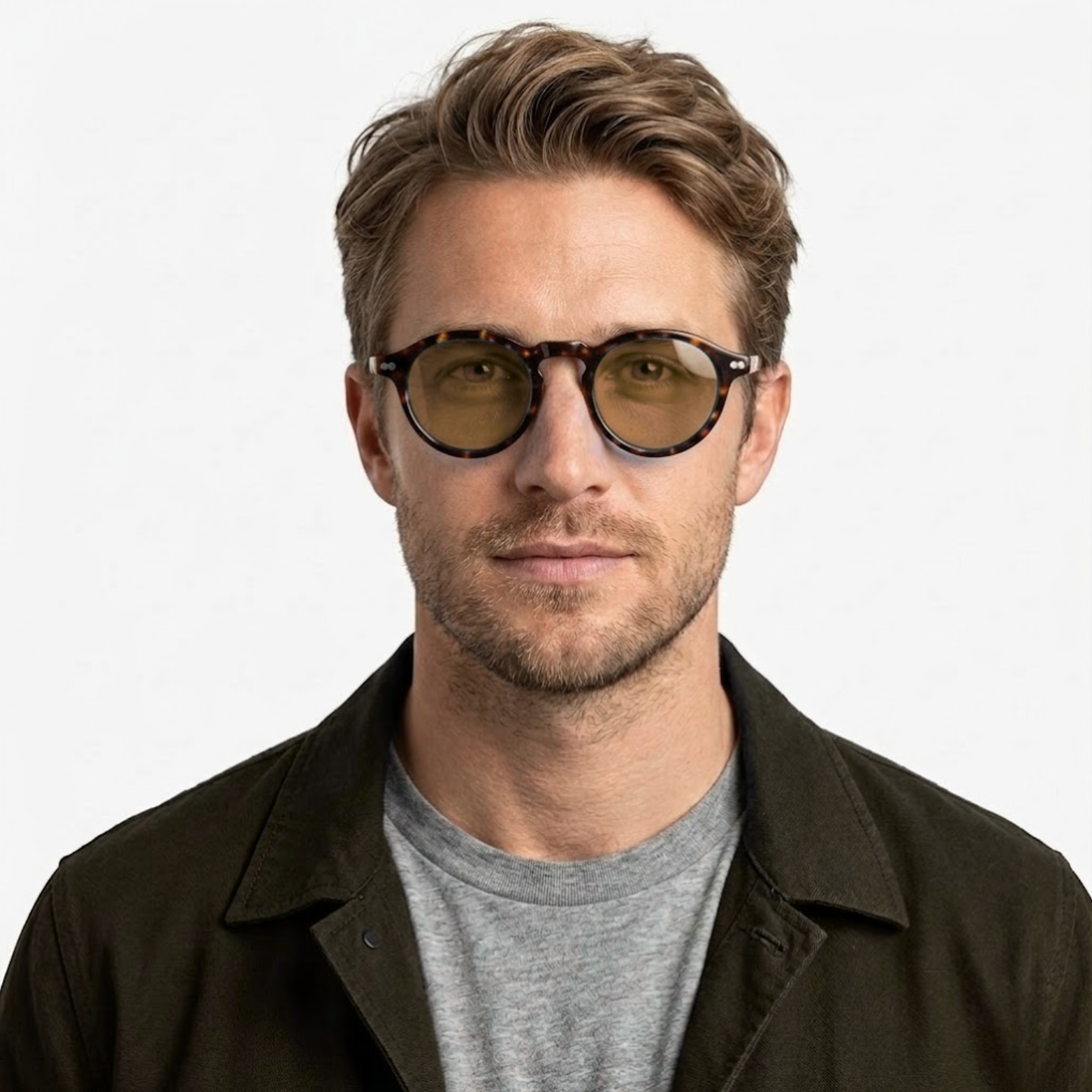 Polarized Retro Round Sunglasses Unisex Acetate Frame UV400 Protection Sun Shades