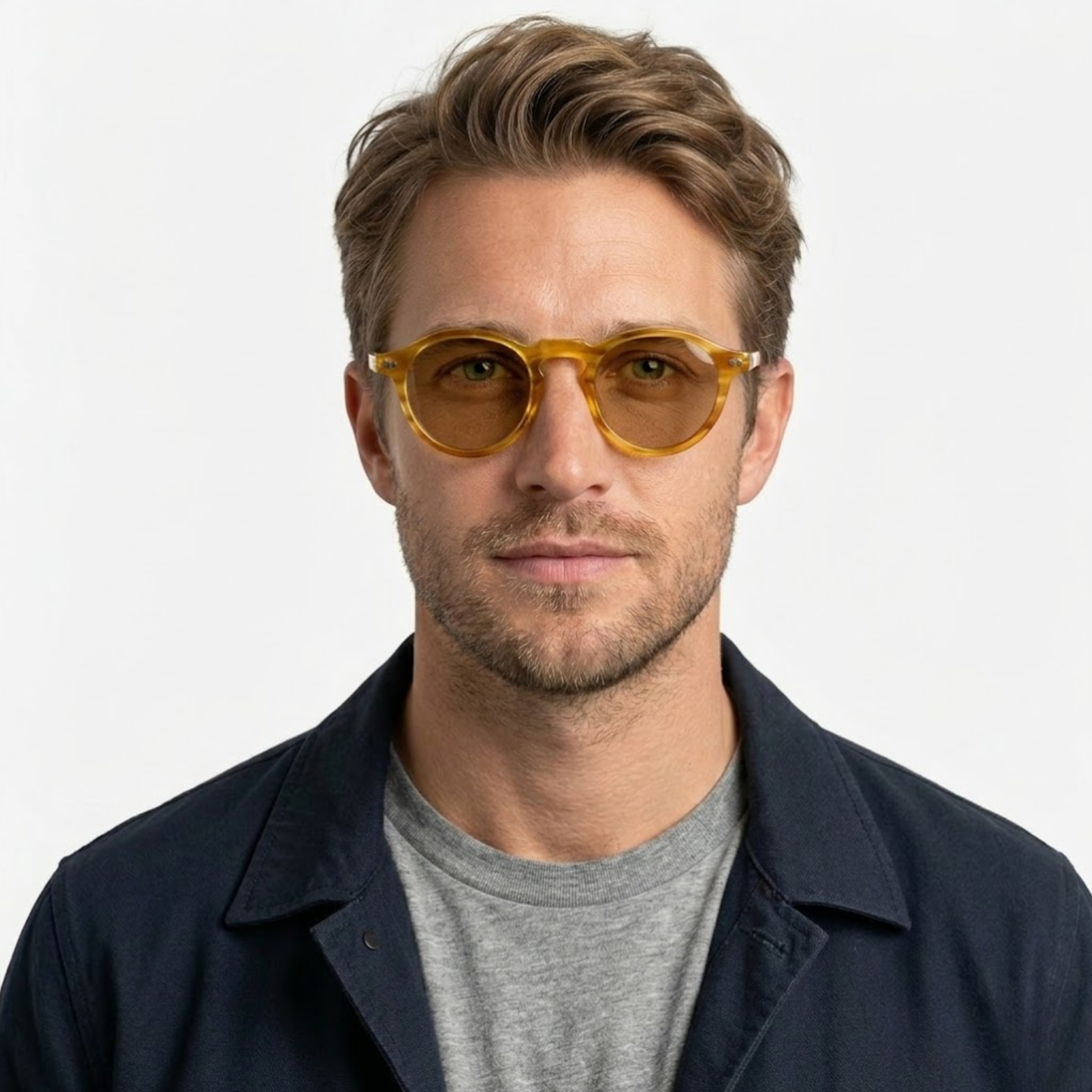 Polarized Retro Round Sunglasses Unisex Acetate Frame UV400 Protection Sun Shades
