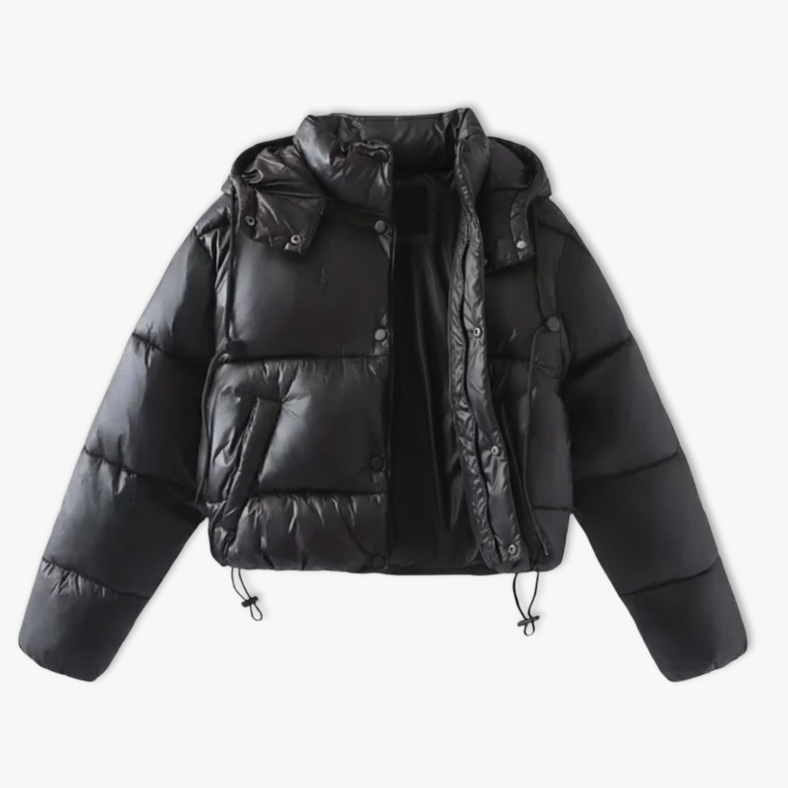 Standing Neck Hooded Short Cotton Coat Jacket Autumn Winter