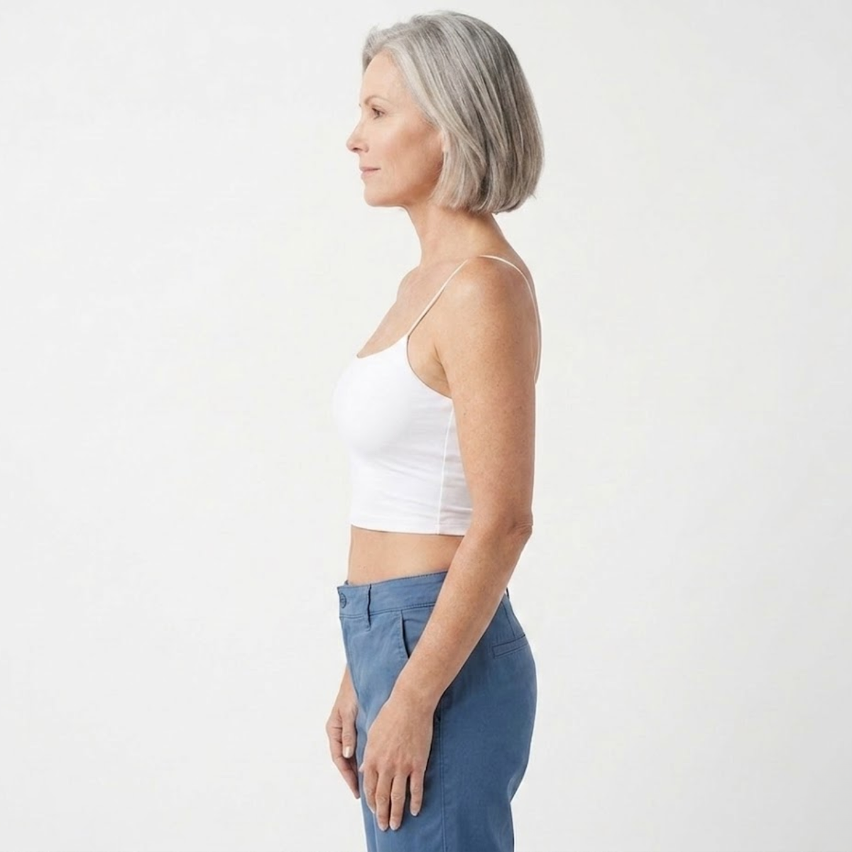 Crop top tank for women with thin straps in cotton poly blend — vacation