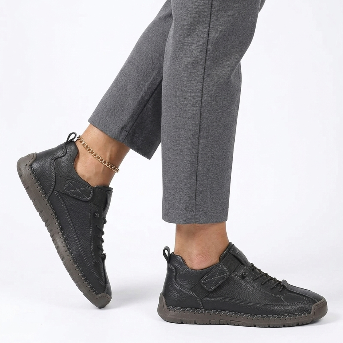Women's sneakers — textured lace-up cushioned sole — casual daily