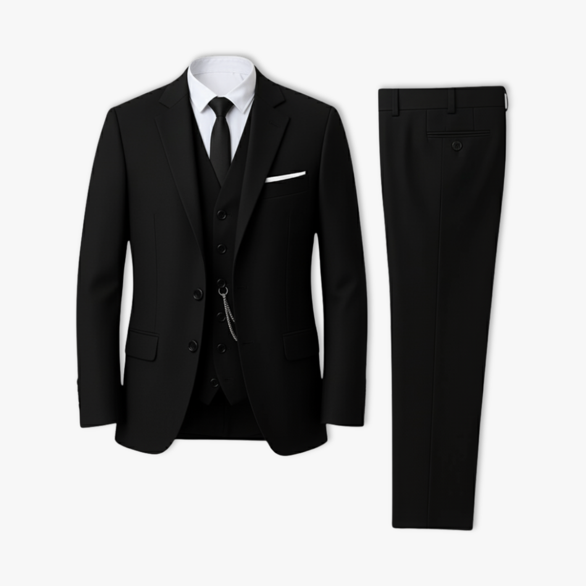 Classic Wedding Tuxedos Solid 3 Pieces Suits Slim Fit Groomsmen