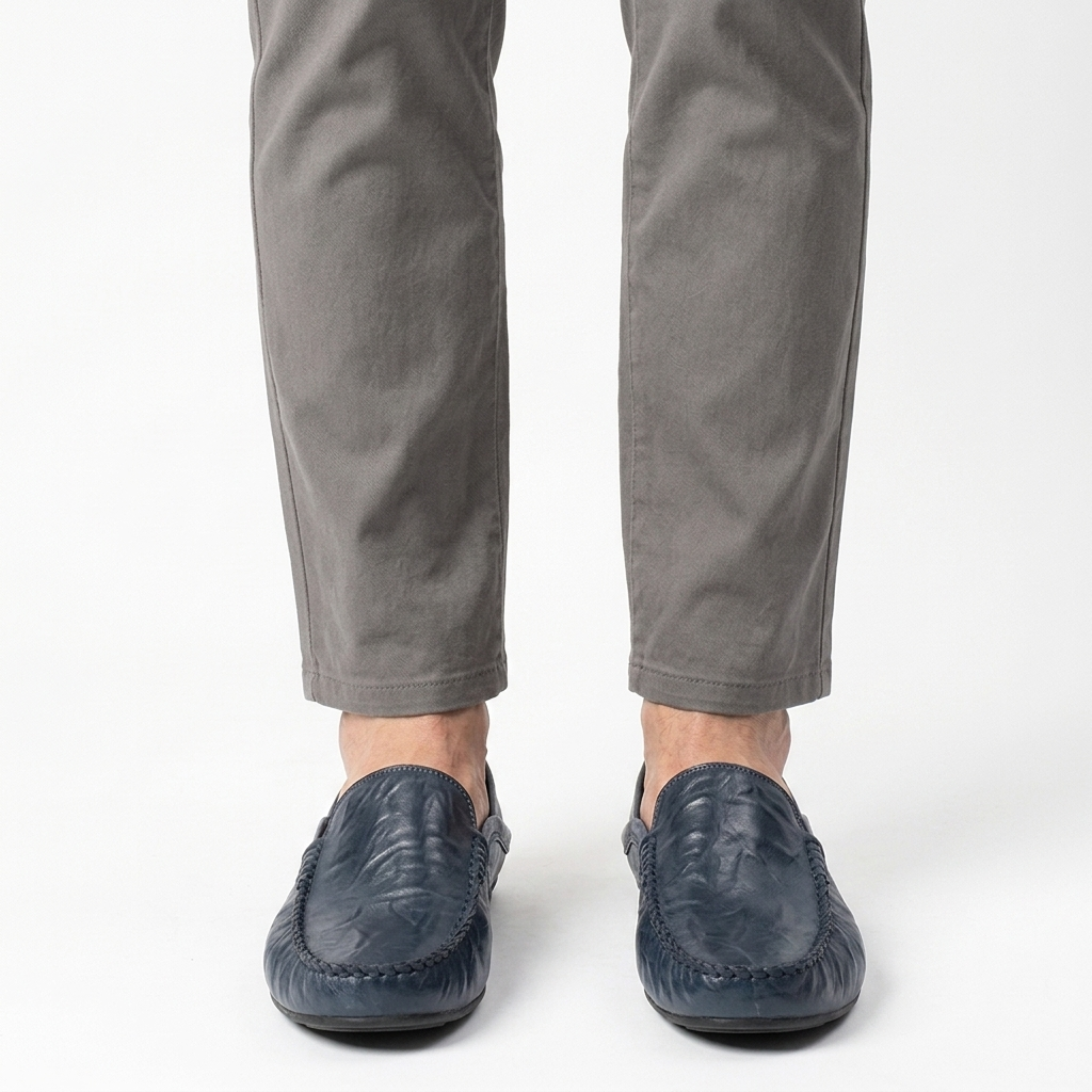 Men's leather loafers — fold-down heel — travel and casual wear