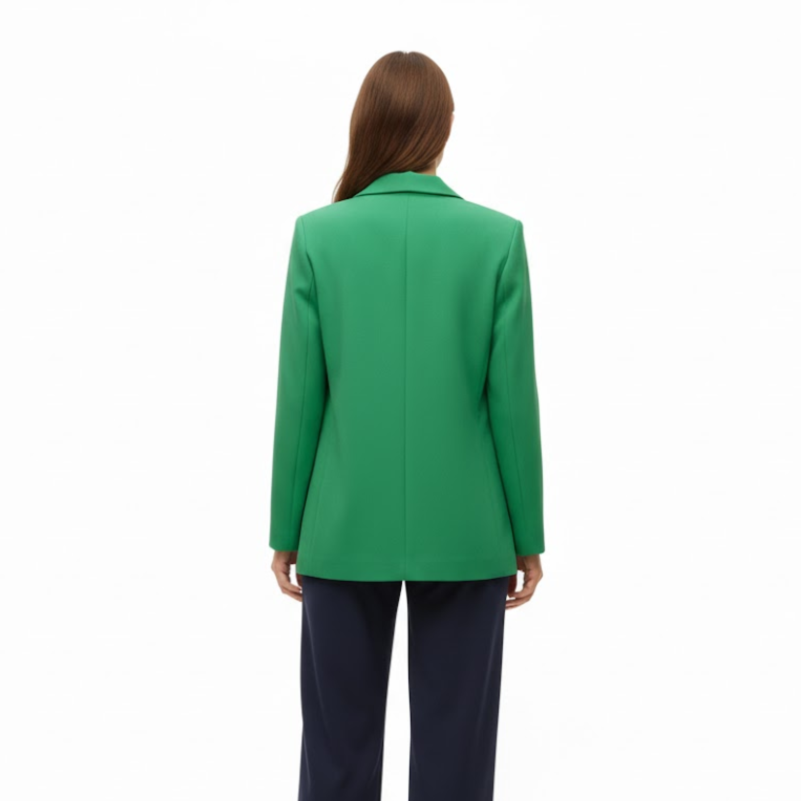 Women's Double Breasted Blazer Notched Lapel Long Sleeve Loose Fit Office Jacket