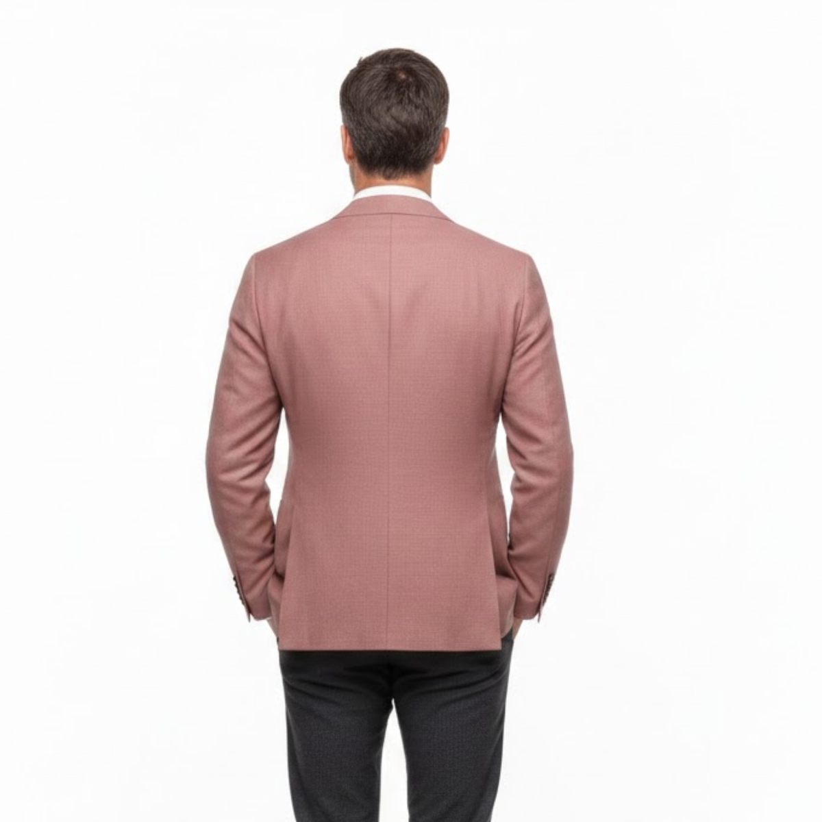Men's Slim Fit Tailored Blazer with Notched Lapels and Two-Button Closure