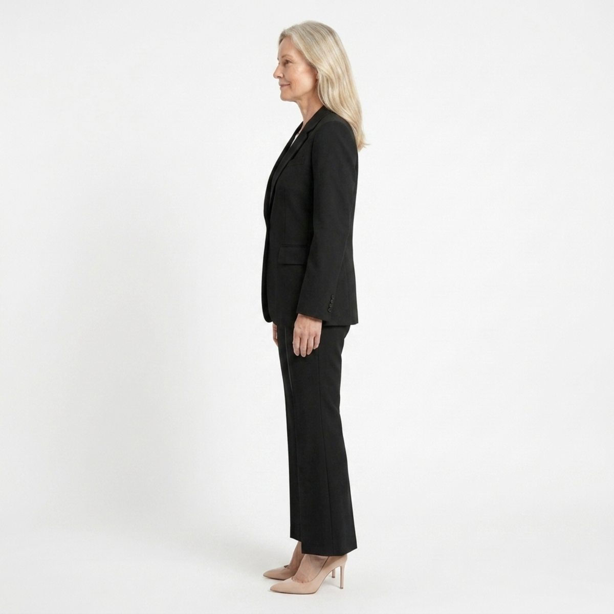 Women's tailored fit pants suit — two-piece blazer and trousers — business
