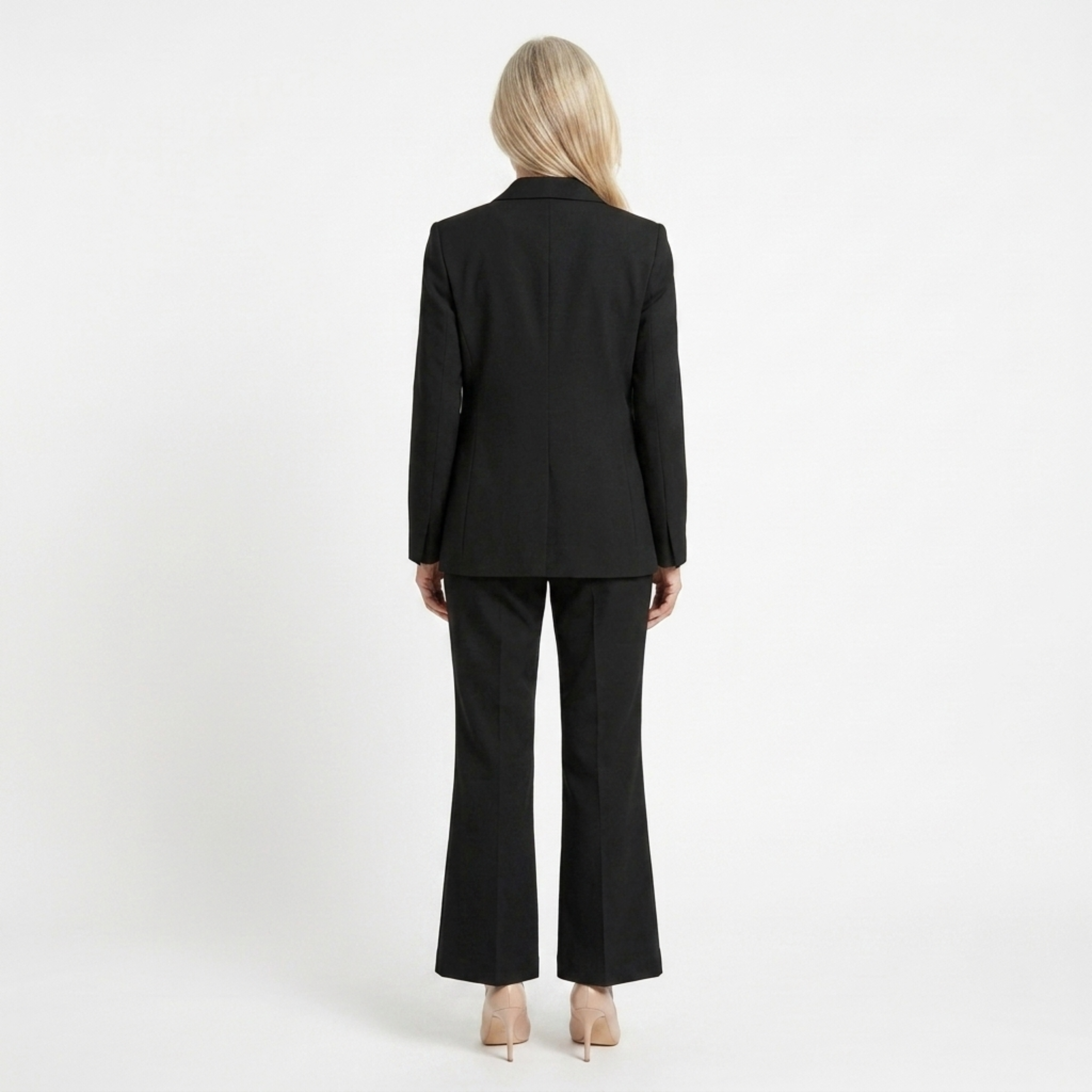 Women's tailored fit pants suit — two-piece blazer and trousers — business
