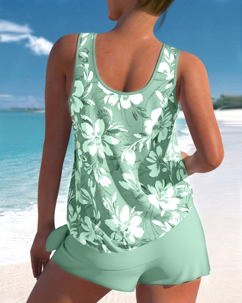 Women's tankini swimsuit - loose fit two-piece bathing suit for beach
