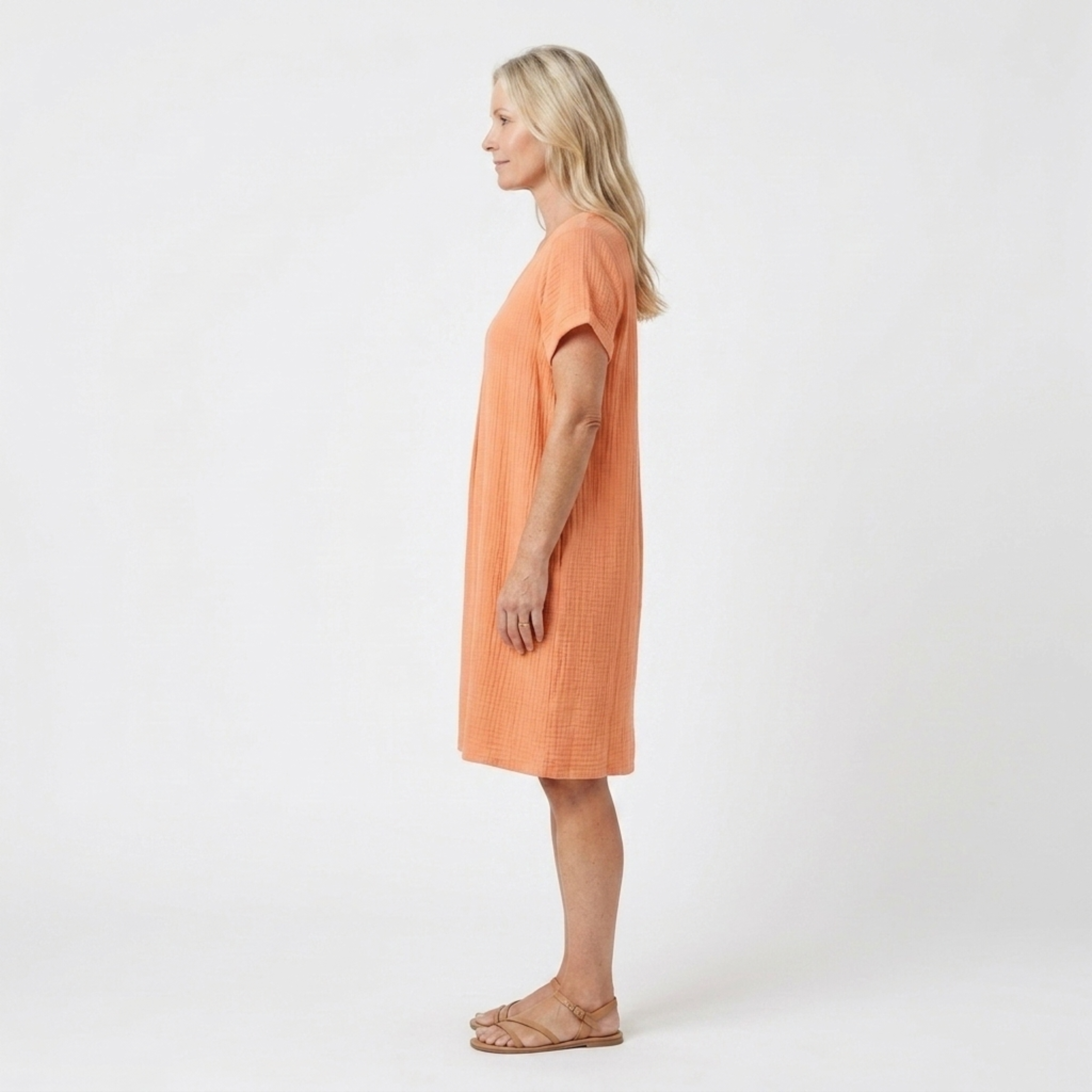 Women's Cotton Linen V Neck Maxi Dress Short Sleeve Loose Bohemian Casual Long Dress