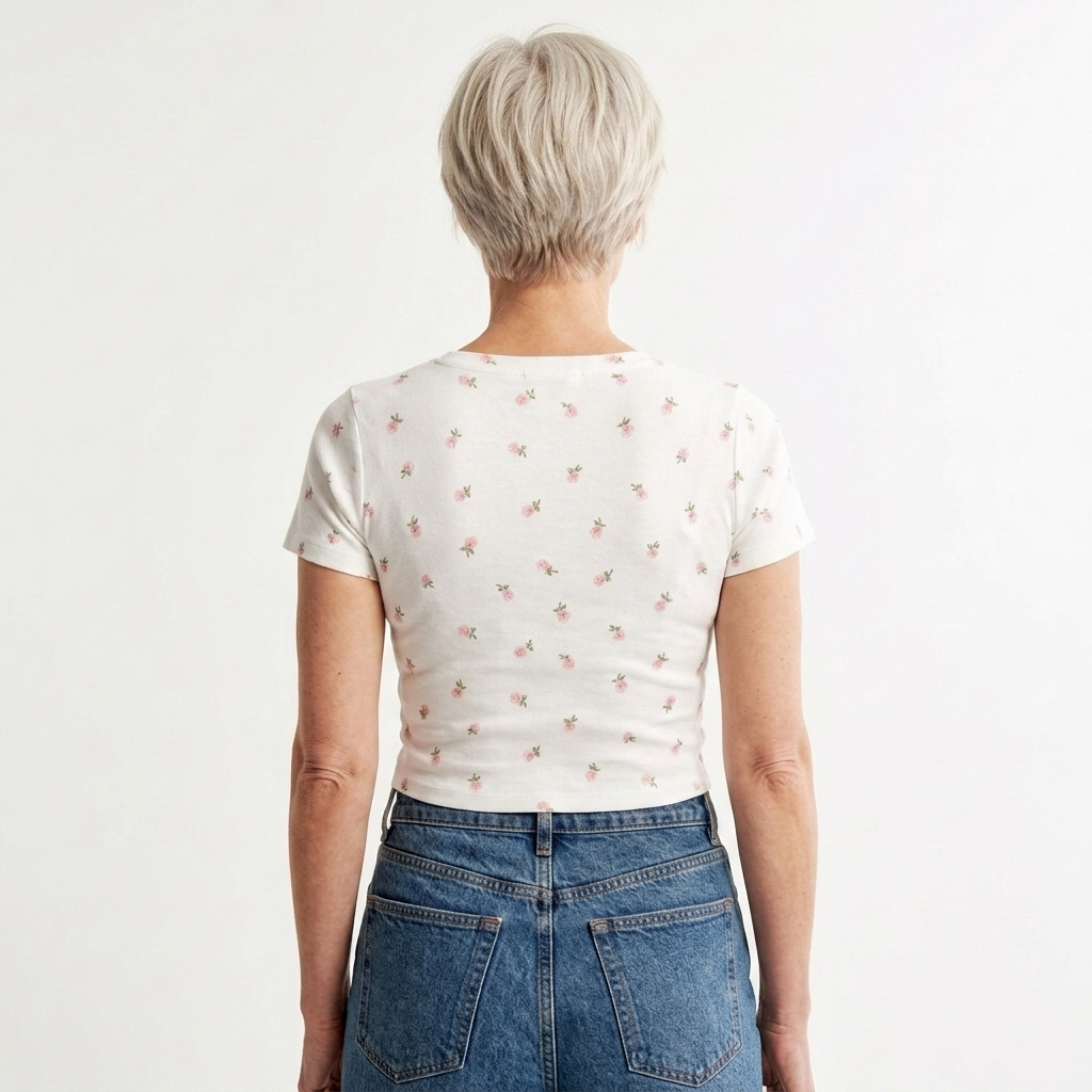 Wrap style crop top for women featuring v-neck and fitted silhouette