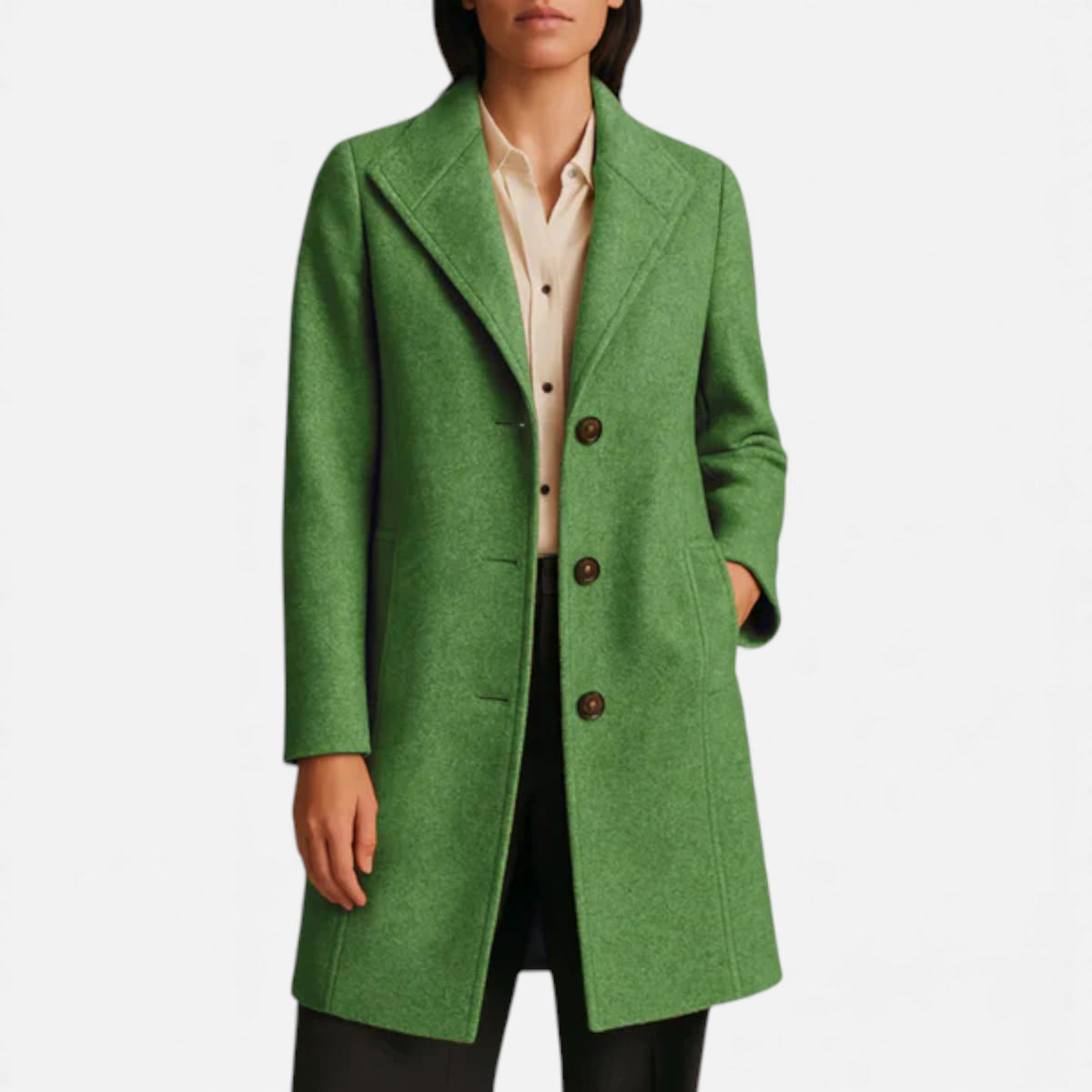 Veroux Mode | Women’s Lapel Coat – Tweed Heritage Elegance