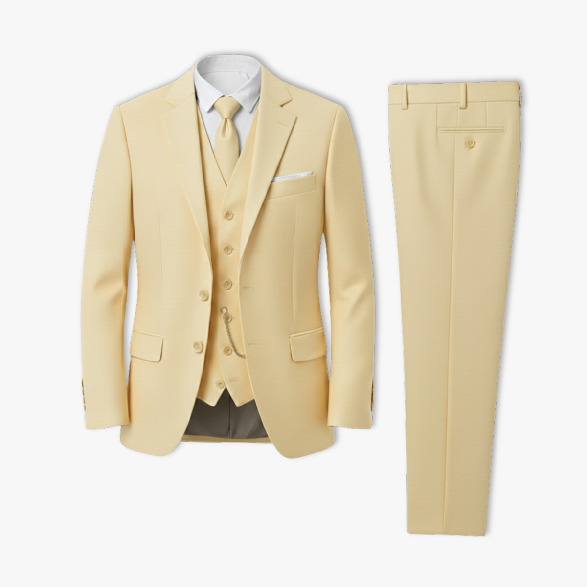 Classic Wedding Tuxedos Solid 3 Pieces Suits Slim Fit Groomsmen