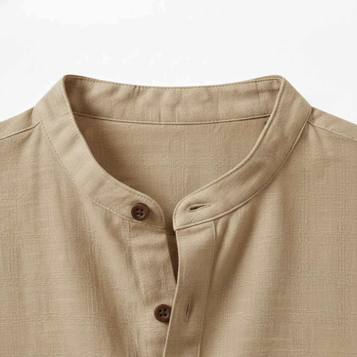 Men's Cotton Linen Henley Shirt Long Sleeve Breathable Casual Beach Button Top