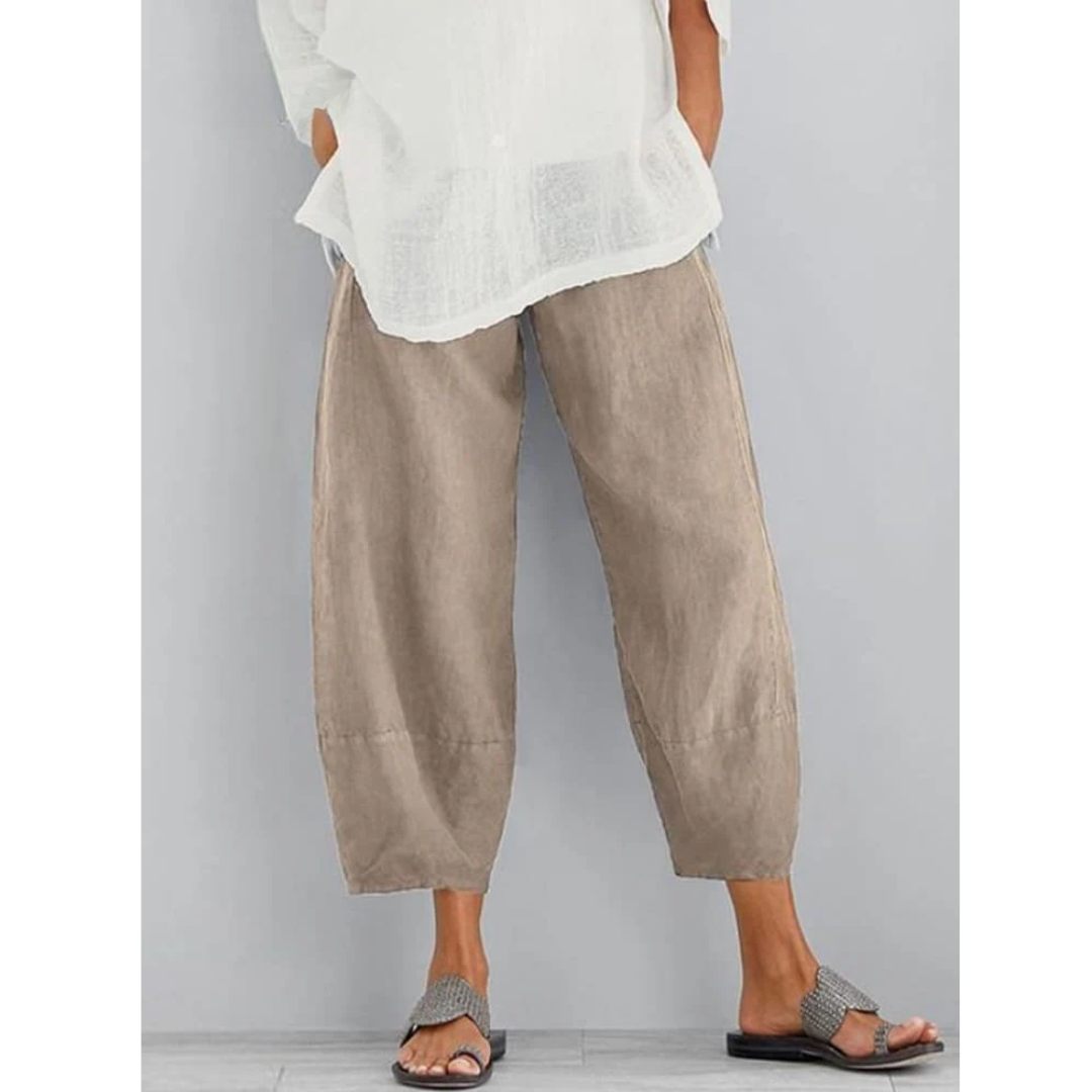 Women's linen pants - relaxed fit leisure trousers - casual wear