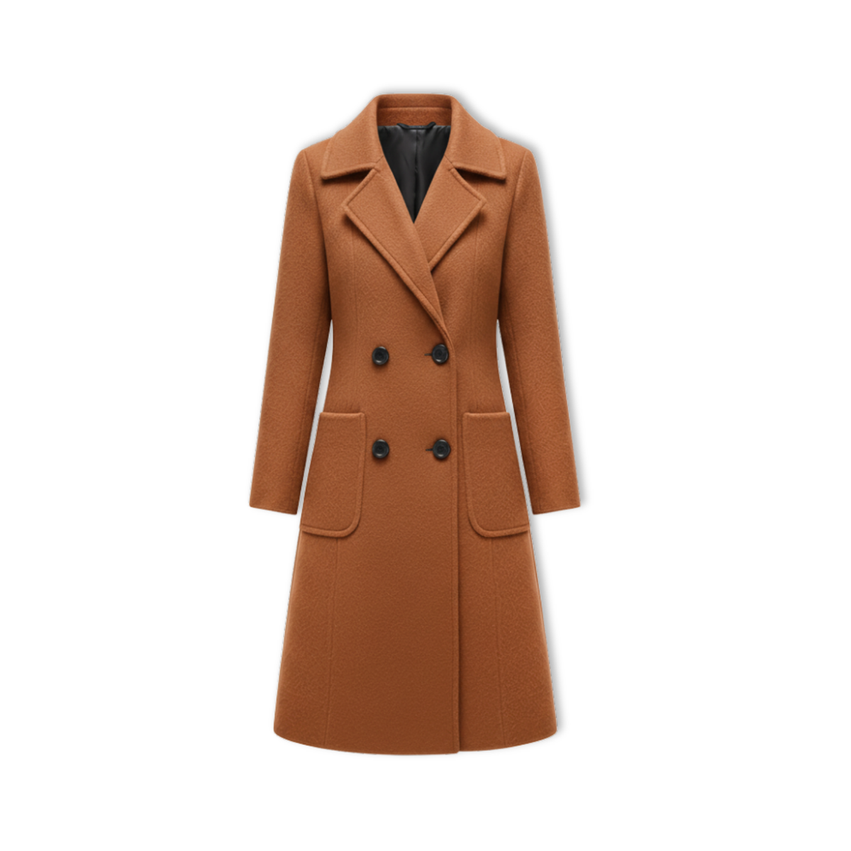 Women's Long Double Breasted Woolen Coat