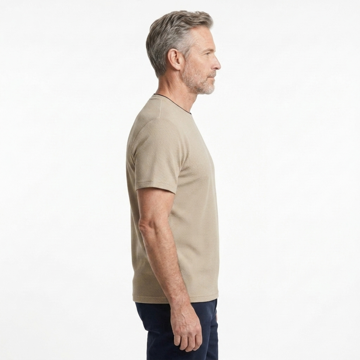 Men's waffle knit t-shirt — relaxed tailored fit — everyday casual