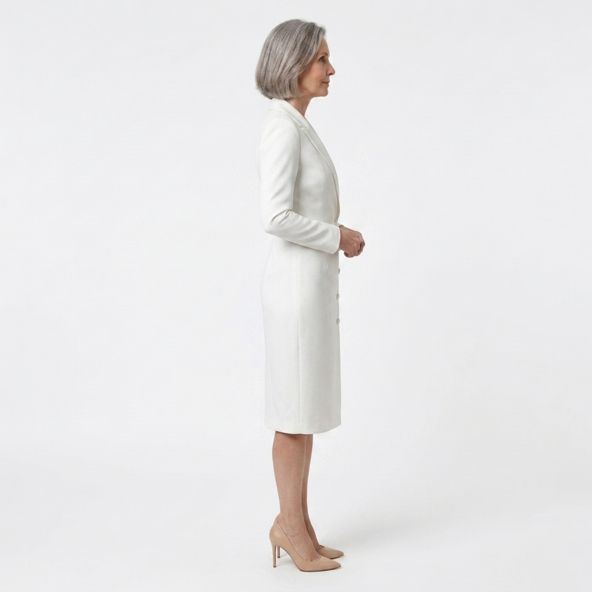 Women's blazer dress — fitted long sleeve midi — formal events