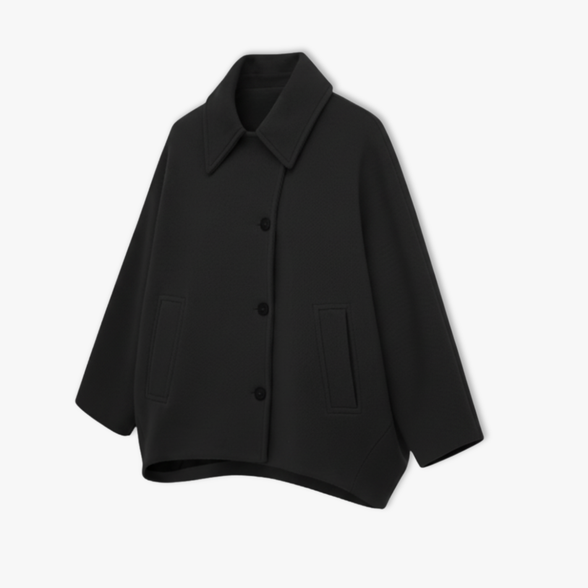 Women Autumn Winter Loose Short Jacket Lapel Casual Top