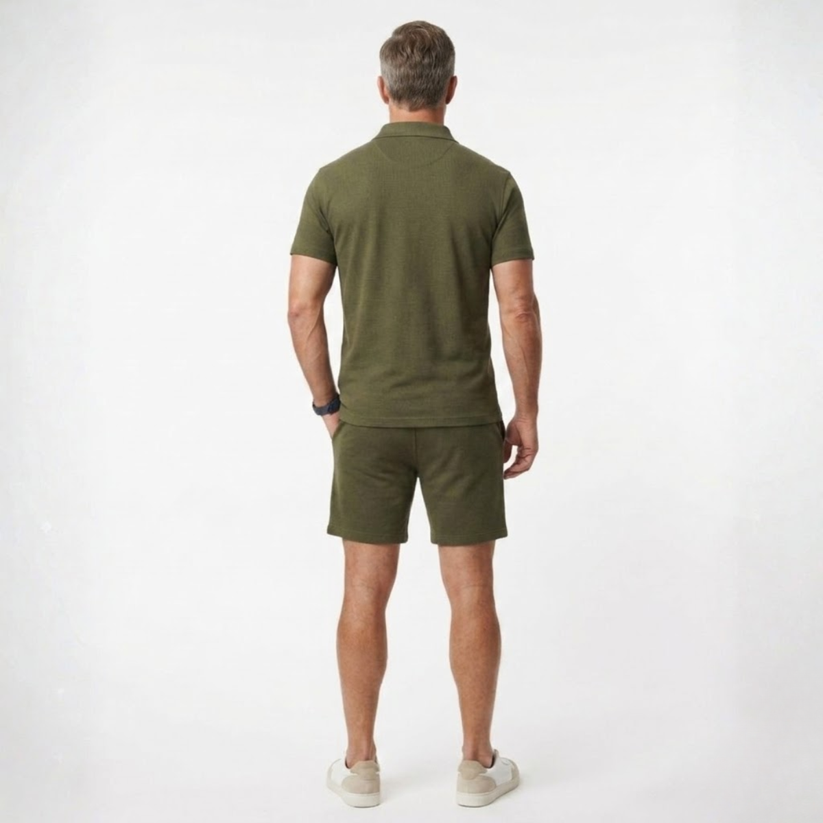 Men's sport polo set — lightweight short sleeve set — casual summer holiday