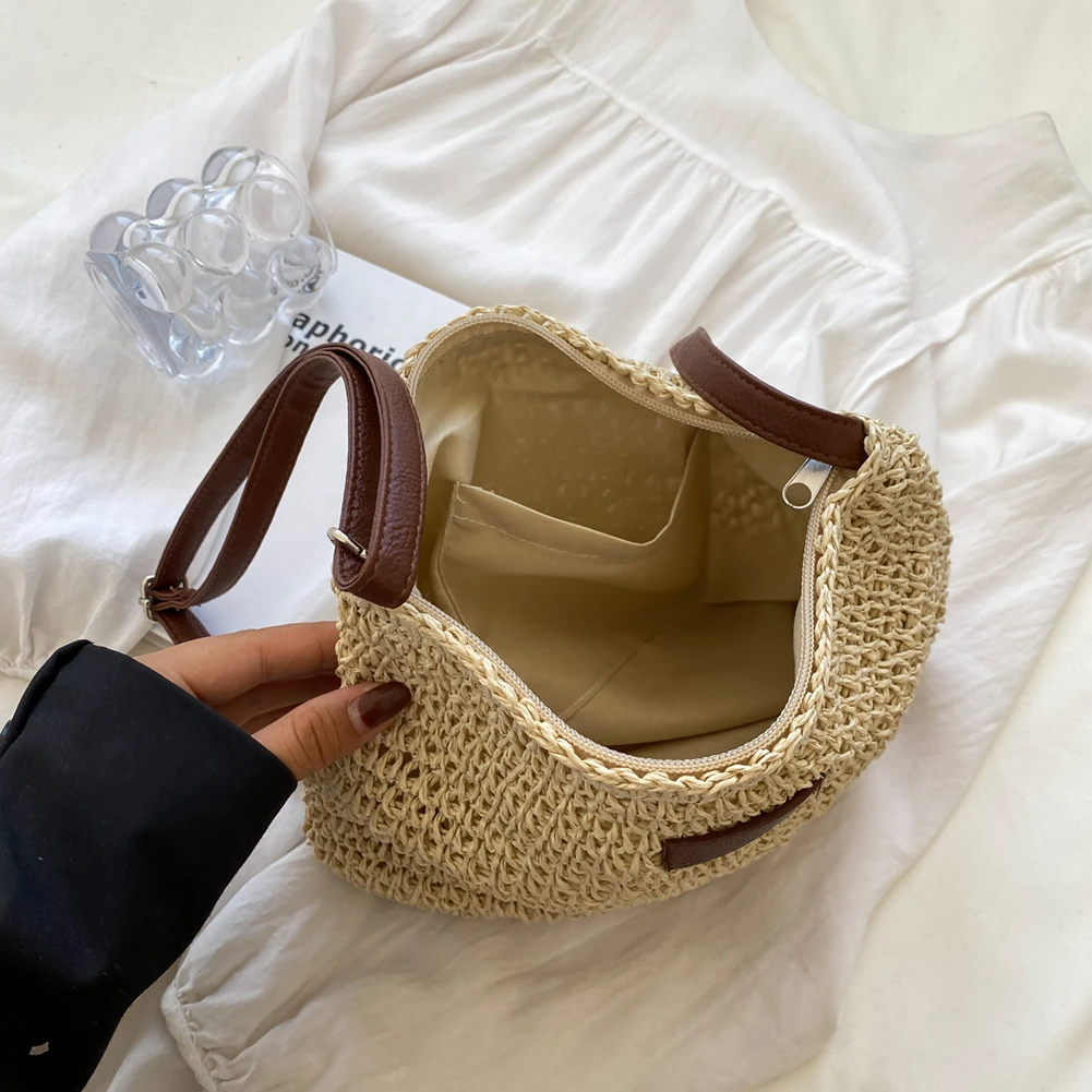 Women's bohemian shoulder bag - spacious woven tote - casual everyday