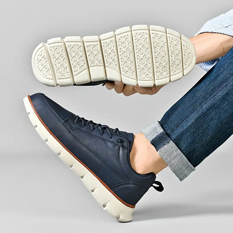 Men's sneakers | leather cushioned sole - casual daily