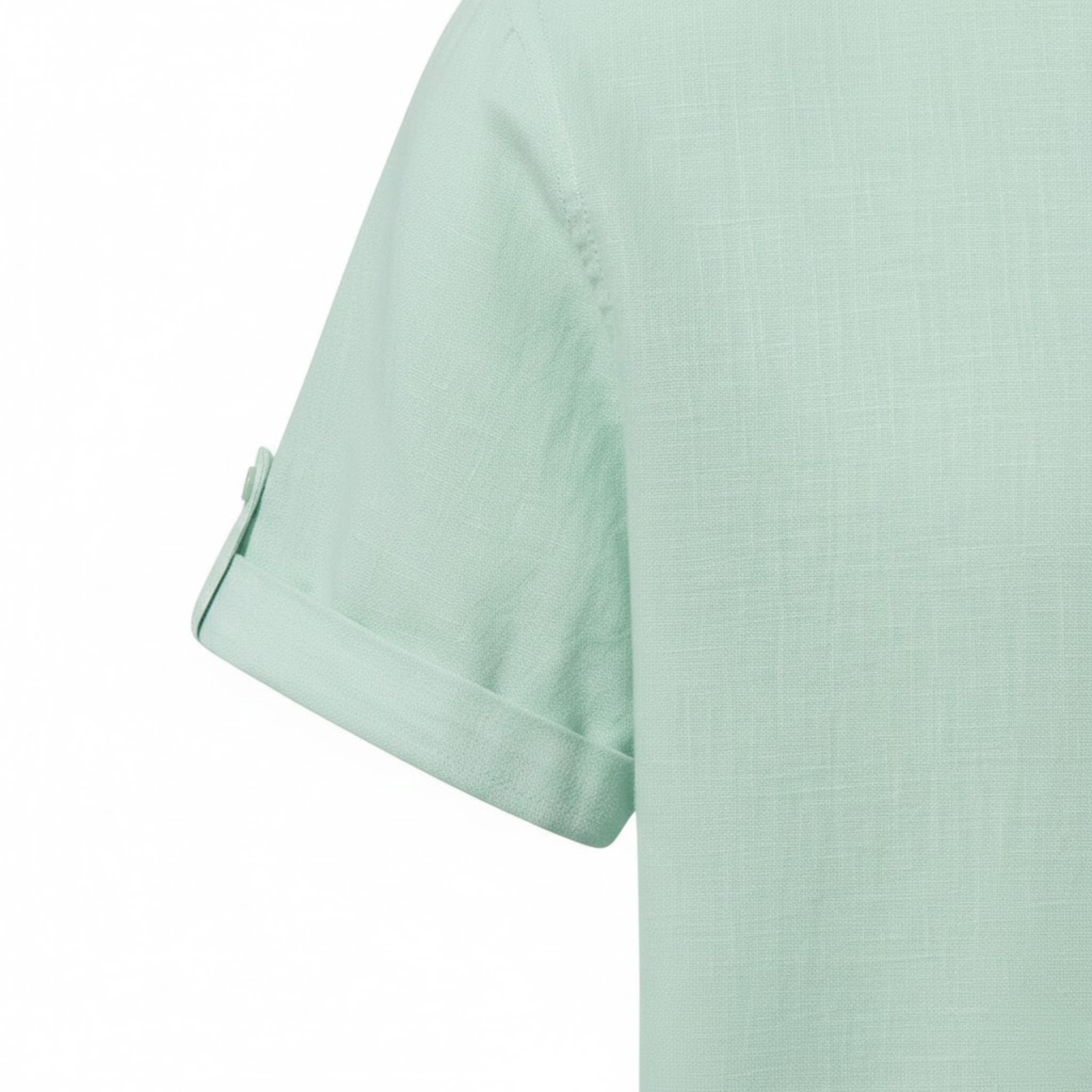 Men's Cotton Linen Henley Shirt Short Sleeve Breathable Casual Pocket Beach Top