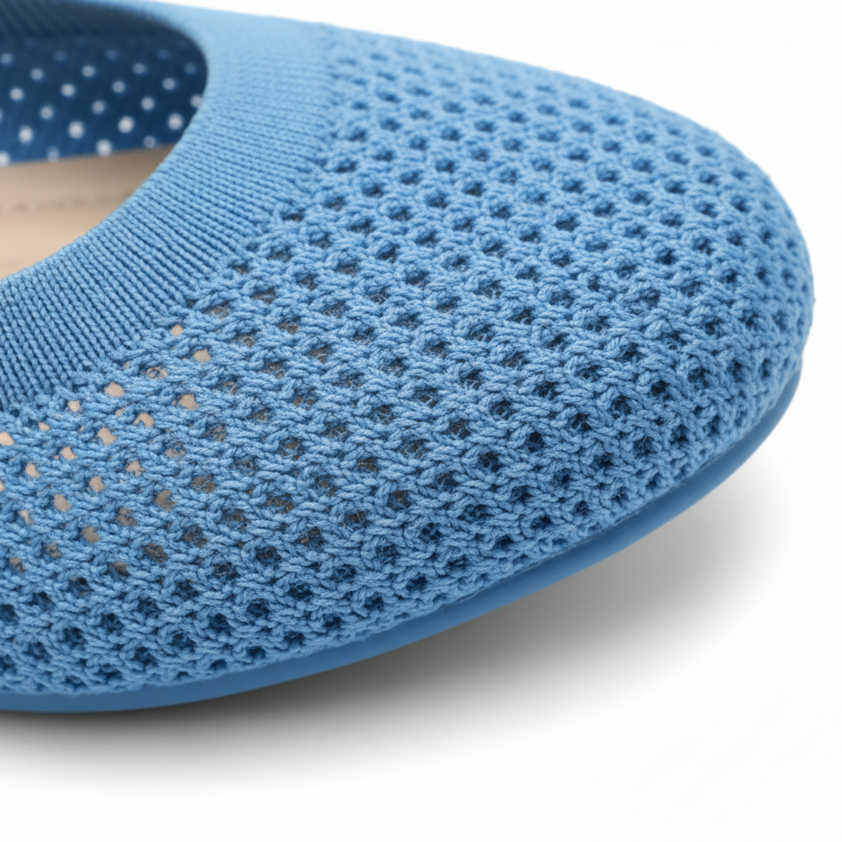 Ballet Flats Mesh Round Toe Slip On Walking Shoes Casual Breathable Knit Footwear