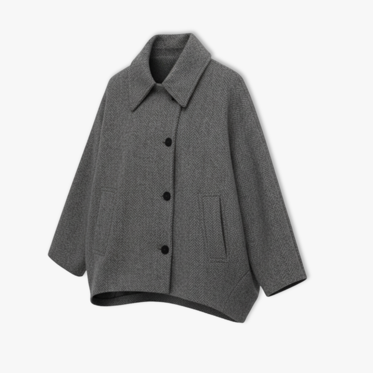 Women Autumn Winter Loose Short Jacket Lapel Casual Top