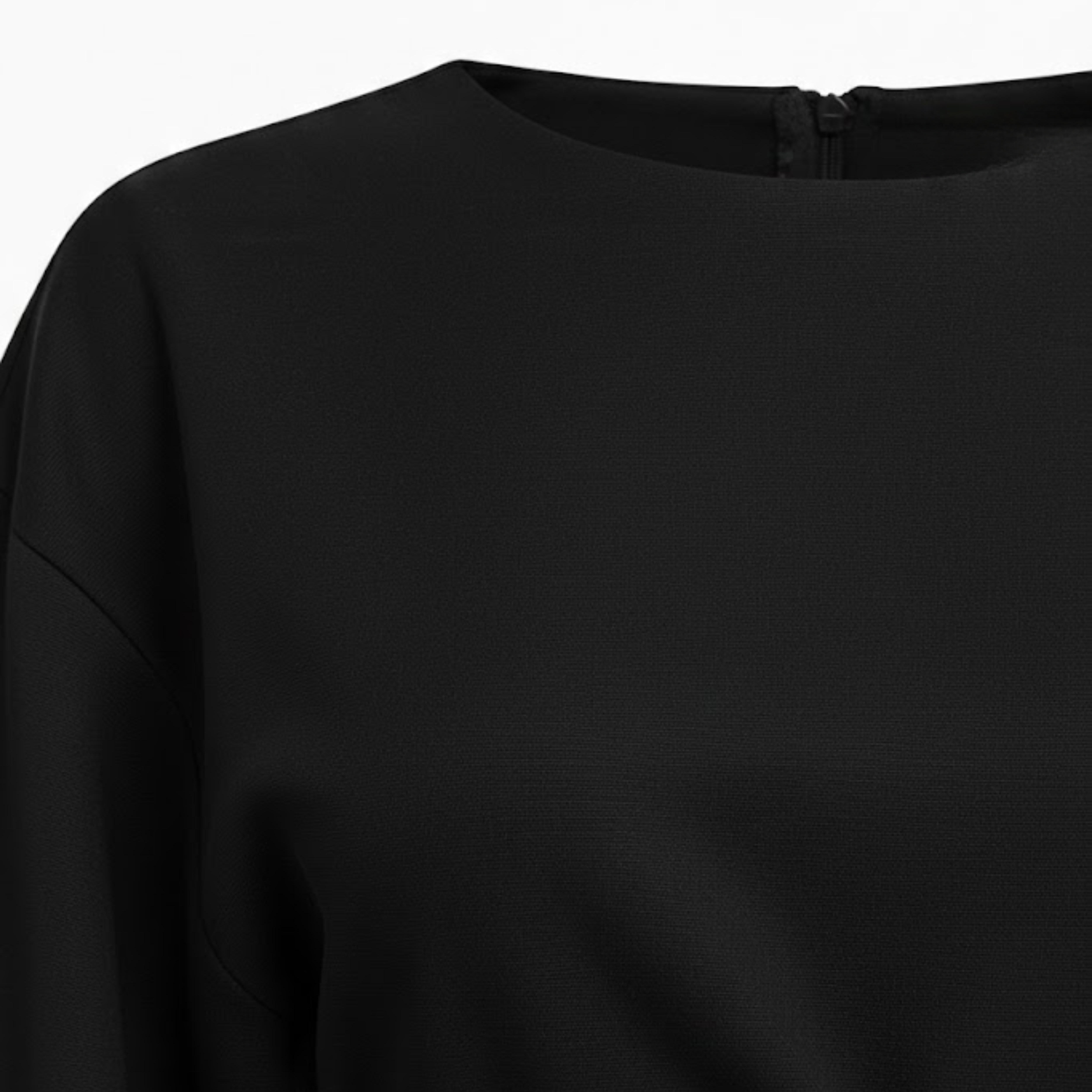 High-Waist A-Line Midi Dress with Batwing Kimono Sleeves and Wrap Front
