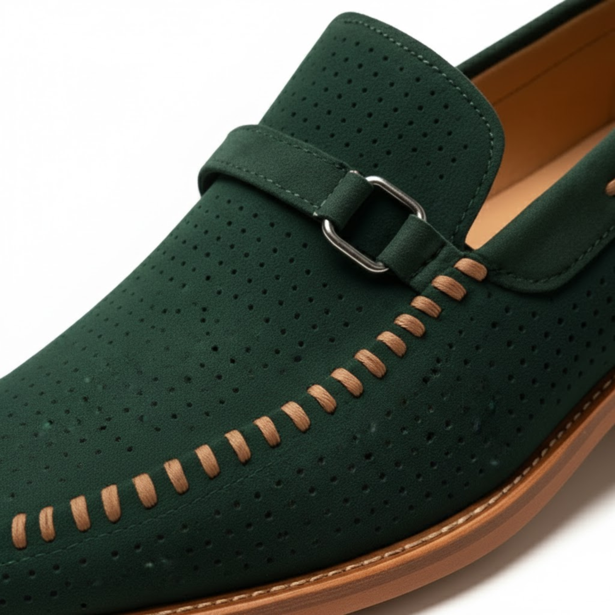 Men Perforated Lefu Shoes Leather Casual Lightweight Breathable