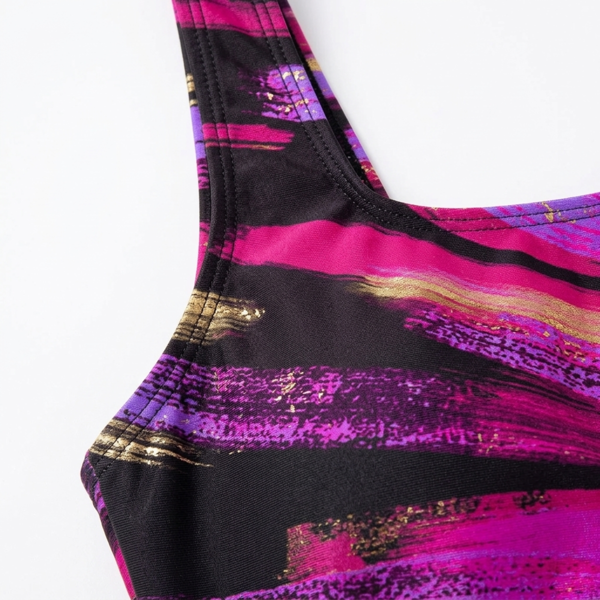 Women's one-piece swimsuit — square neck control fit — beach &amp; pool