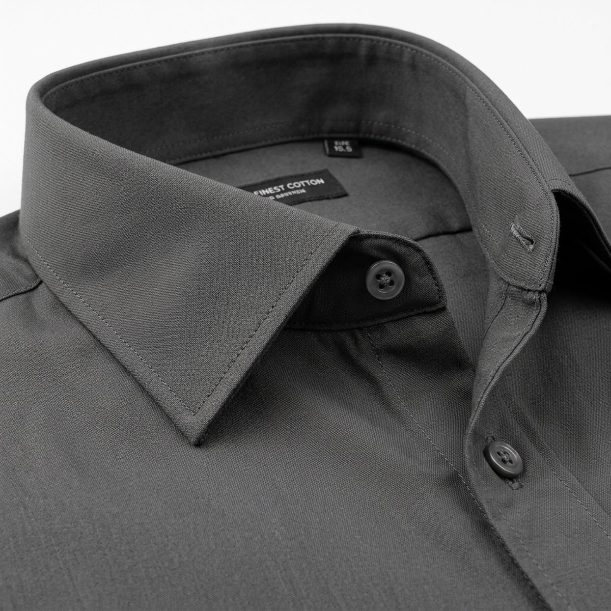 Men’s long-sleeve shirt — regular fit notched collar — office wear