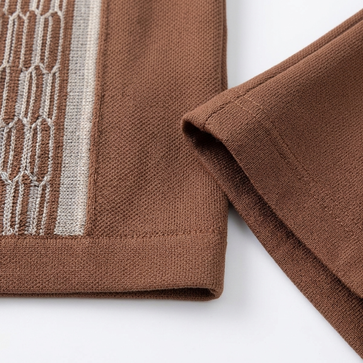 Men's knit two-piece set — geometric knit — casual summer dressing