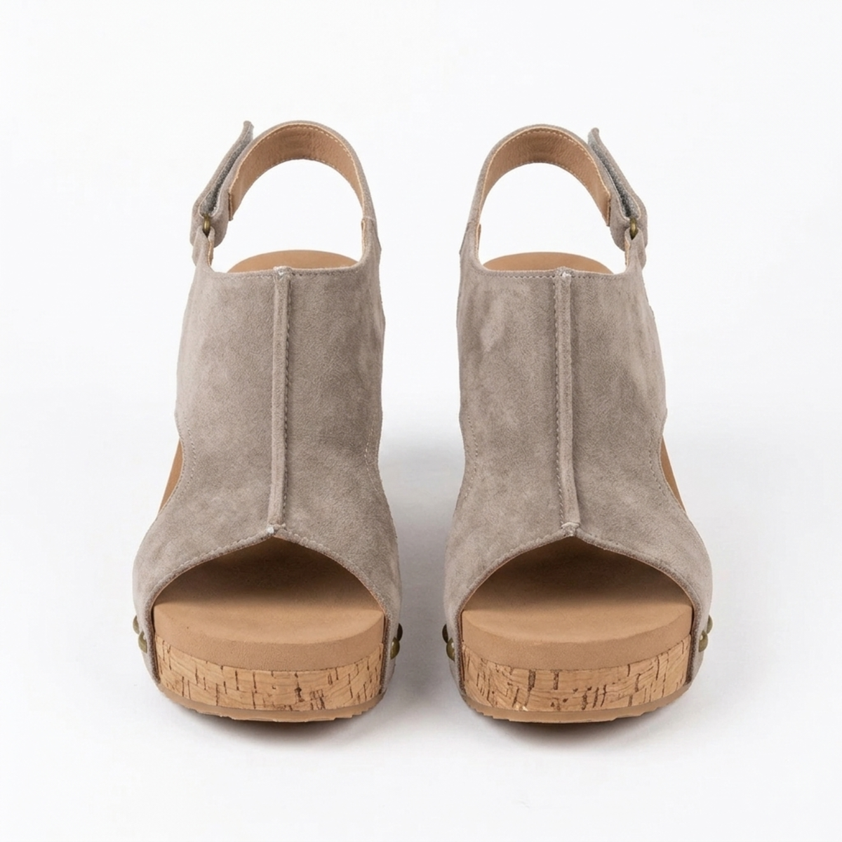 Women's platform wedge sandals — peep toe ankle strap — casual daily