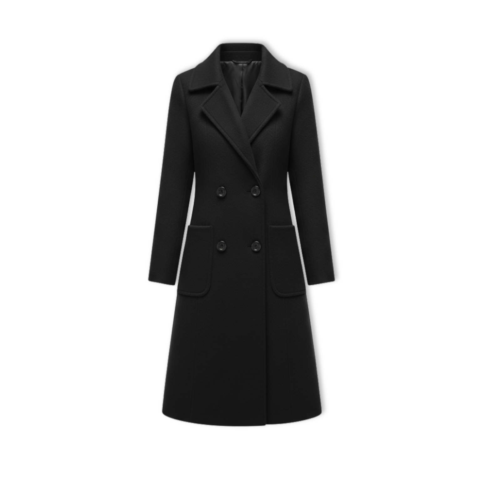 Women's Long Double Breasted Woolen Coat