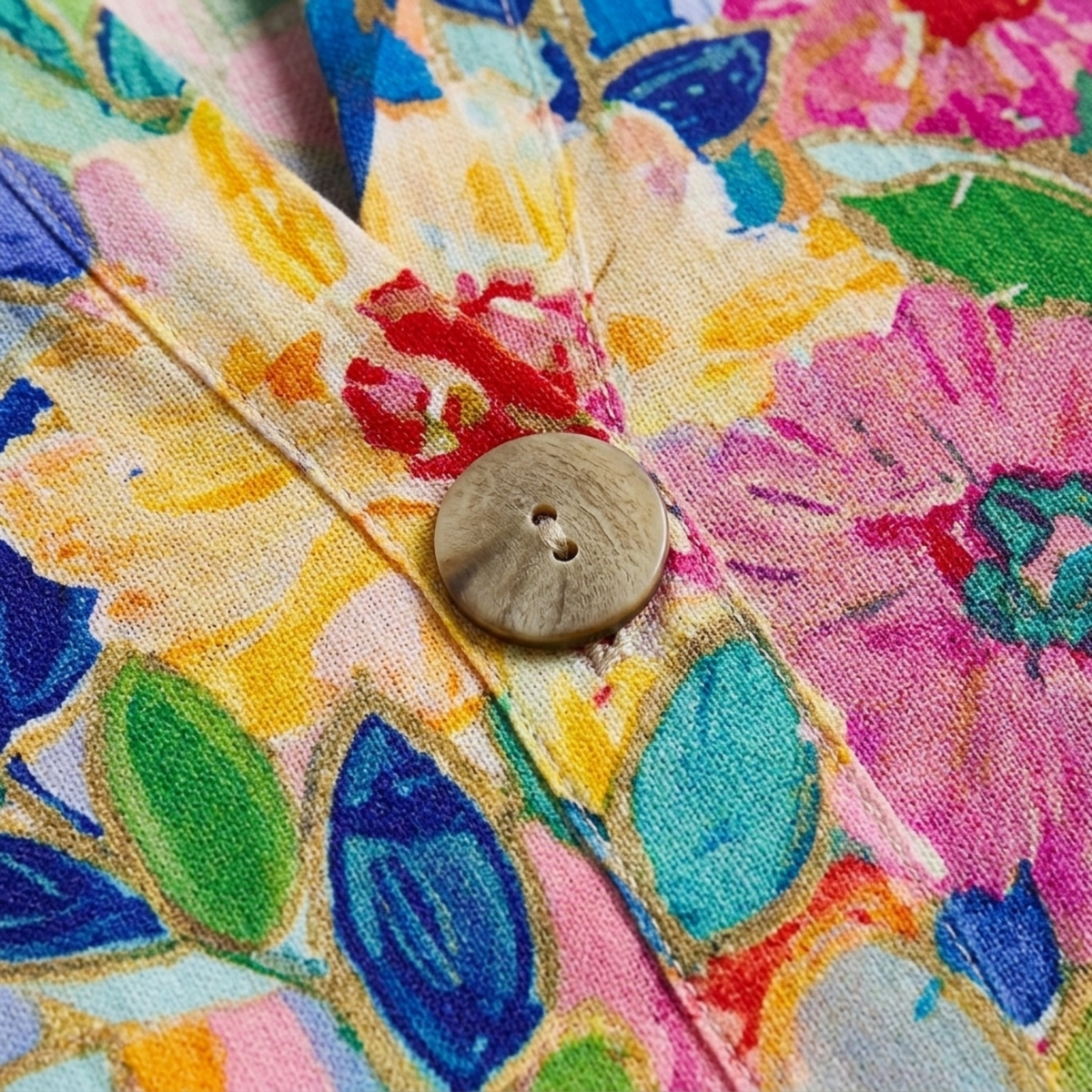 Women's floral blouse — 3/4 sleeve button down — everyday wear