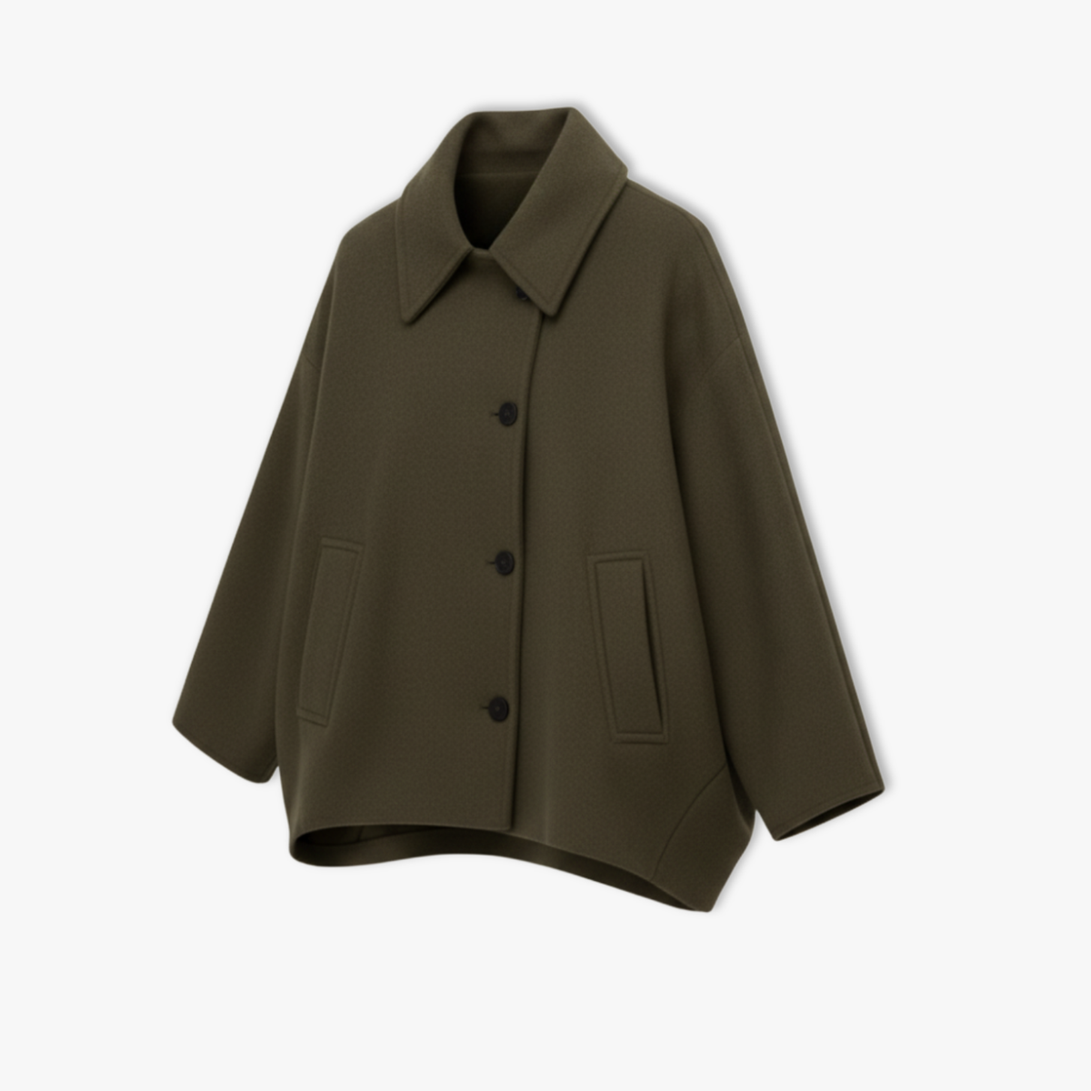 Women Autumn Winter Loose Short Jacket Lapel Casual Top