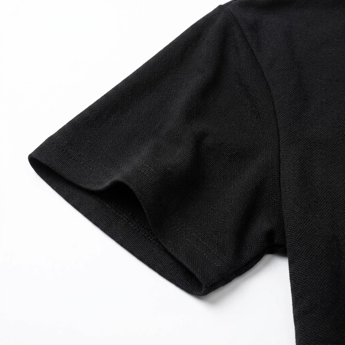 Men's quarter-zip polo shirt — textured knit regular fit — smart casual office