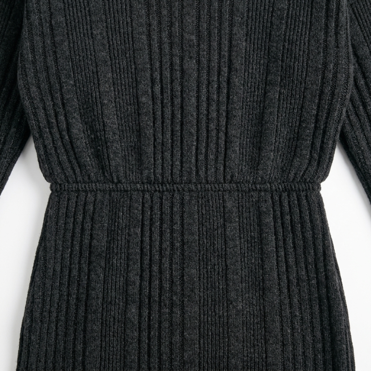 Women's Ribbed Mini Sweater Dress V-Neck Long Sleeve Ruched Knit Bodycon Dress