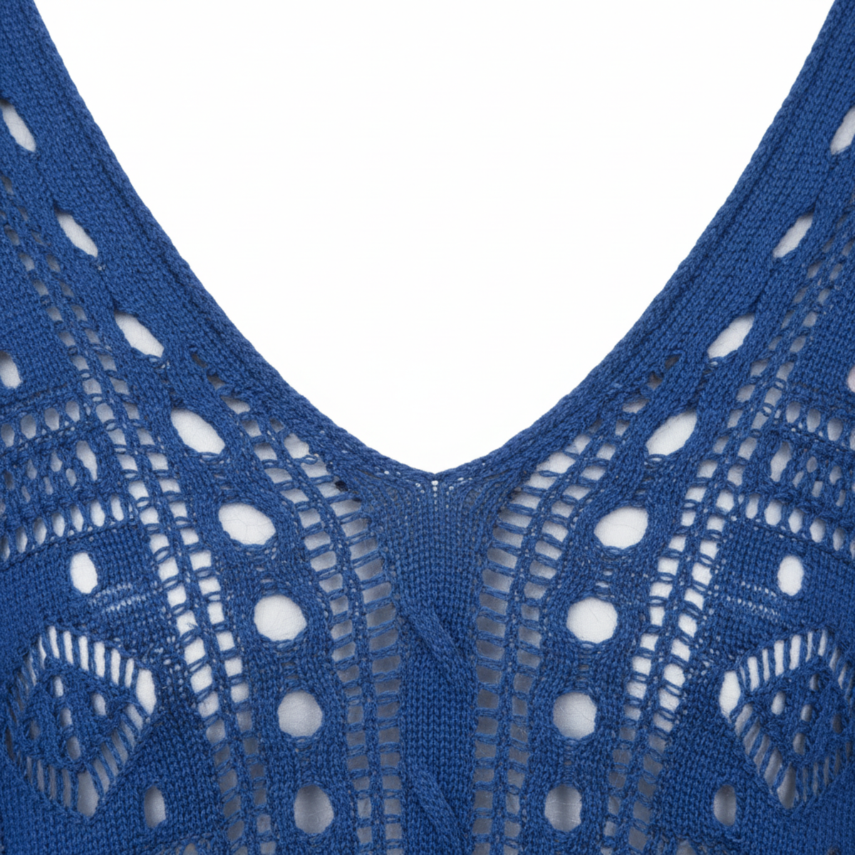 Women's Crochet Knit Beach Cover Up Dress with Loose Fit and V-Neckline
