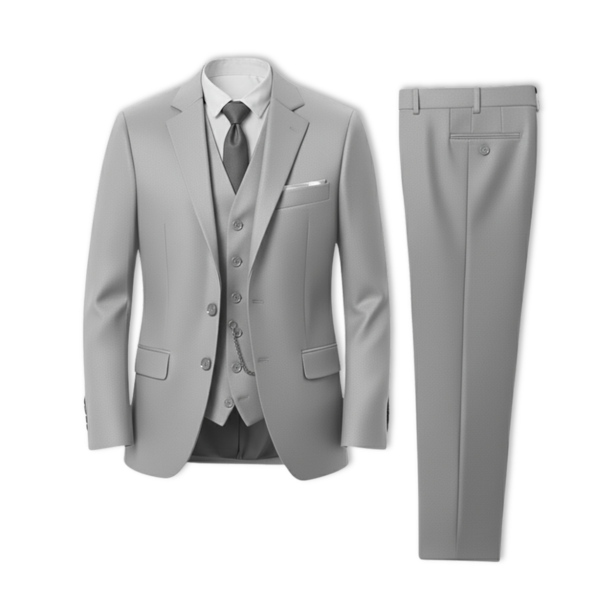 Classic Wedding Tuxedos Solid 3 Pieces Suits Slim Fit Groomsmen