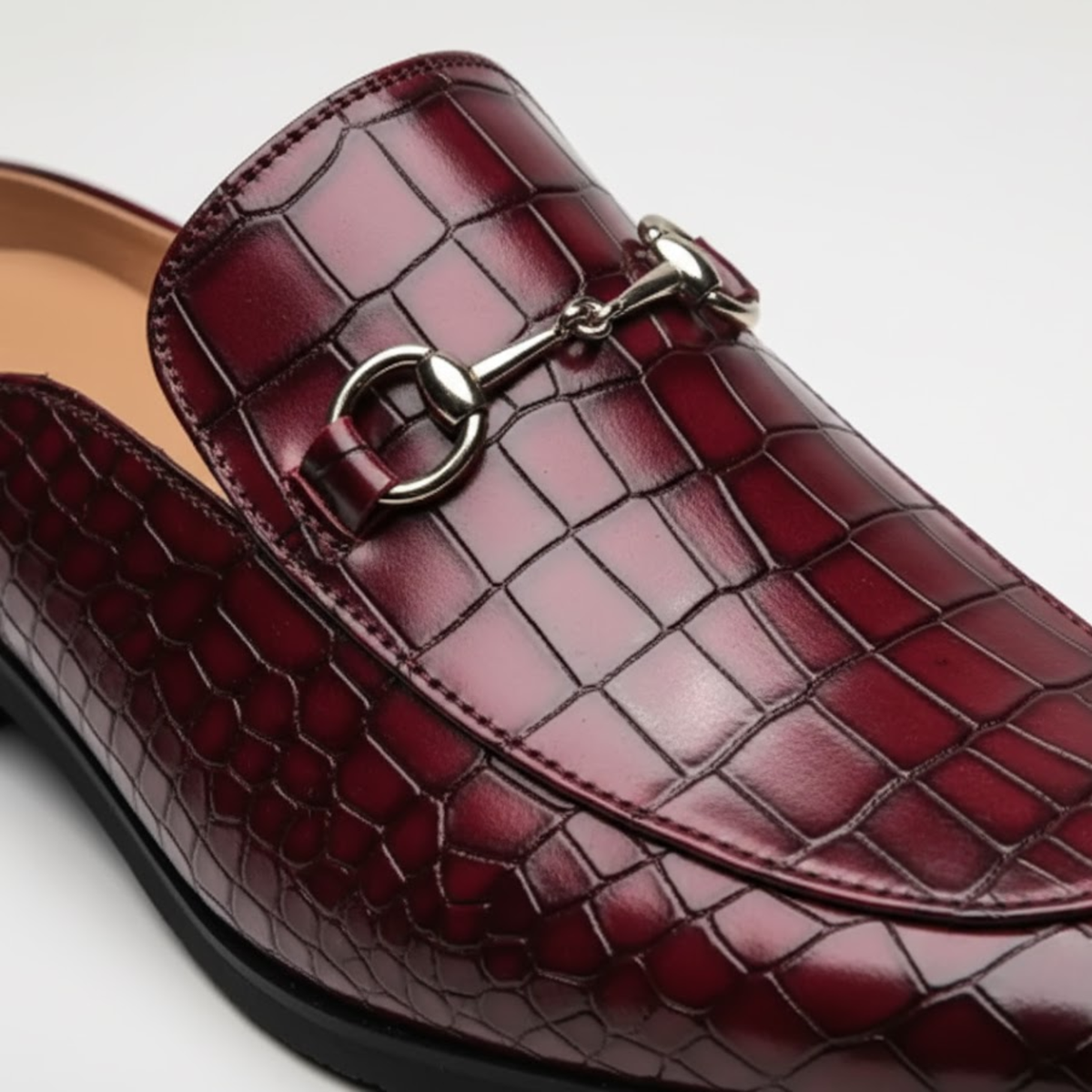 Leather Black Men's Half Shoes Fashion Loafers Slippers