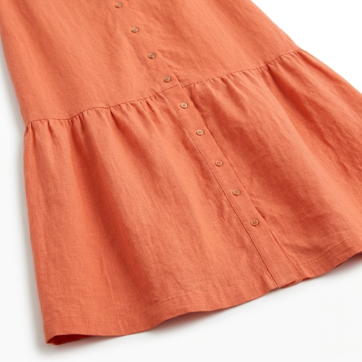 Women's V-Neck Linen Maxi Dress Button Up Sleeveless Tiered Hem Relaxed Fit Gown