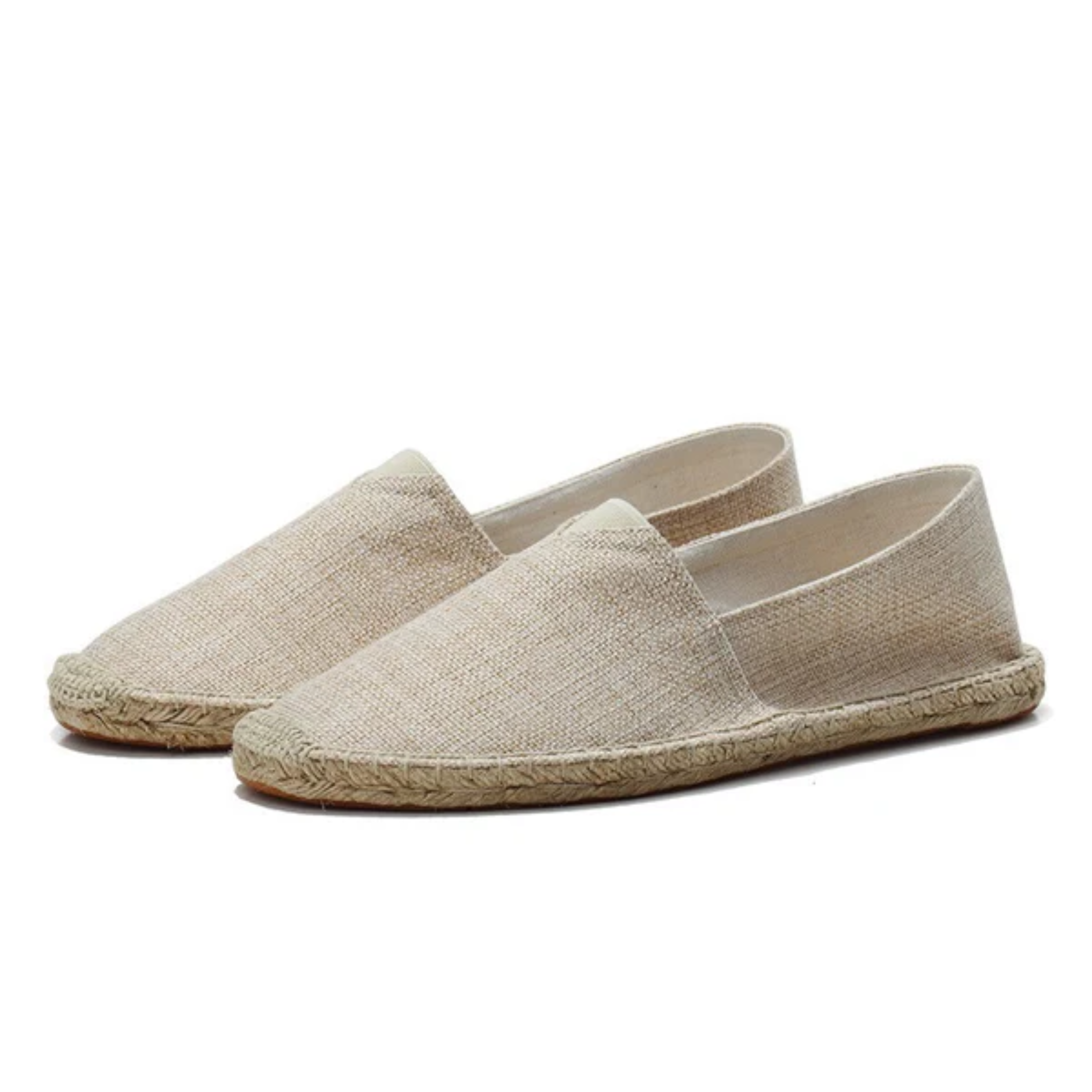 Men's linen espadrilles — canvas slip-on loafers — beach vacation