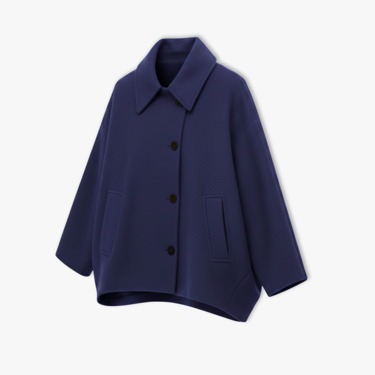 Women Autumn Winter Loose Short Jacket Lapel Casual Top